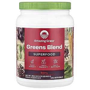 Suplemento de Verdes Orgânicos Super Greens Sabor Frutas Silvestres 800 g - Amazing Grass