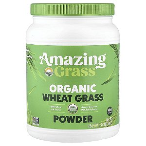 Suplemento de Grama de Trigo Orgânica Wheat Grass em Pó 800 g - Amazing Grass