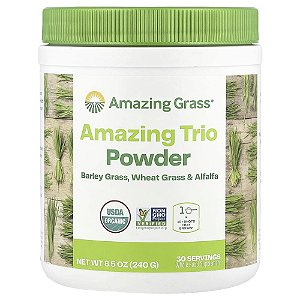 Suplemento de Verdes Orgânicos Amazing Trio Grama de Cevada Trigo e Alfafa 240 g - Amazing Grass