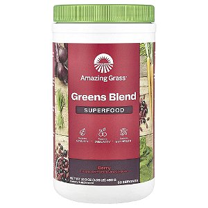 Suplemento de Verdes Orgânicos Super Greens Sabor Frutas Silvestres 480 g - Amazing Grass