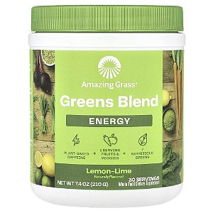 Suplemento de Verdes Orgânicos Super Greens Energy Sabor Limão 210 g - Amazing Grass