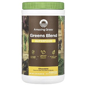 Suplemento de Verdes Orgânicos Super Greens Sabor Chocolate 480 g - Amazing Grass