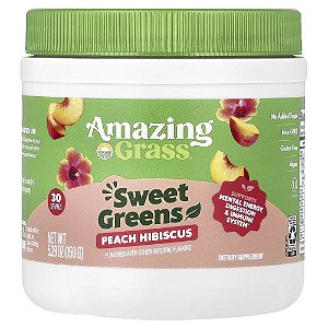 Suplemento de Verdes Orgânicos Sweet Greens Sabor Pêssego e Hibisco 150 g - Amazing Grass