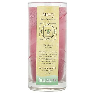 Vela Aromática de Cera de Palma Chakra Money Acácia Cravo e Noz Moscada 312 g - Aloha Bay