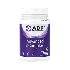 Suplemento de Complexo B Advanced B Complex 90 Cápsulas - Advanced Orthomolecular Research AOR
