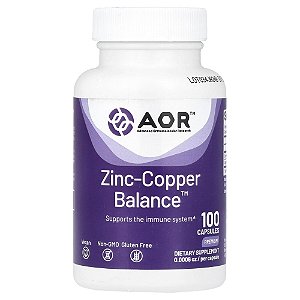 Suplemento de Zinco e Cobre Zinc-Copper Balance 100 Cápsulas - Advanced Orthomolecular Research AOR