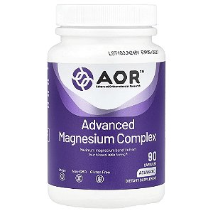 Suplemento de Magnésio Advanced Magnesium Complex 90 Cápsulas Vegetarianas - Advanced Orthomolecular Research AOR