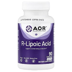 Suplemento de Ácido R-Lipoico R-Lipoic Acid 150 mg 90 Cápsulas - Advanced Orthomolecular Research AOR