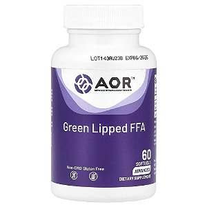 Suplemento de Mexilhão Verde Green Lipped FFA 50 mg 60 Cápsulas Softgel - Advanced Orthomolecular Research AOR