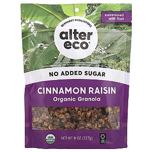 Granola Orgânica Sabor Canela e Passas Cinnamon Raisin 227 g - Alter Eco