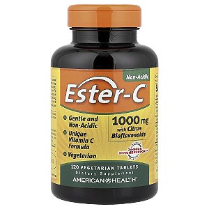 Suplemento de Vitamina C Ester-C com Bioflavonoides Cítricos 1000 mg 120 Comprimidos Vegetarianos - American Health