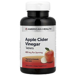 Suplemento de Vinagre de Sidra de Maçã Apple Cider Vinegar 200 Comprimidos - American Health