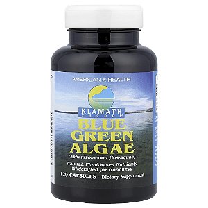 Suplemento de Algas Verdes Azuis Klamath Shores Blue Green Algae 500 mg 120 Cápsulas - American Health