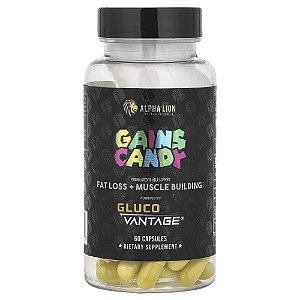 Suplemento para Controle de Glicose Gains Candy GlucoVantage 100 mg 60 Cápsulas - ALPHA LION