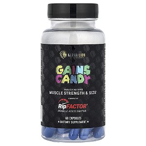 Suplemento para Ganho Muscular Gains Candy RipFactor 325 mg 60 Cápsulas - ALPHA LION