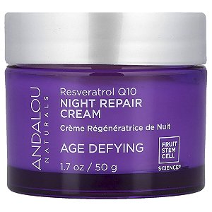 Creme Facial Noturno Reparador Resveratrol Q10 Age Defying 50 g - Andalou Naturals