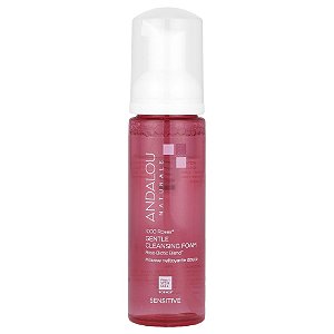 Espuma de Limpeza Facial Suave 1000 Roses para Pele Sensível 163 ml - Andalou Naturals