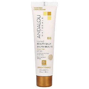 Bálsamo Facial BB Cream Iluminador Vitamina C FPS 30 Cor Transparente 58 ml - Andalou Naturals