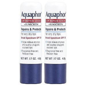 Protetor e Reparador Labial em Bastão FPS 30 Sem Perfume 2 Unidades de 4.8 g - Aquaphor