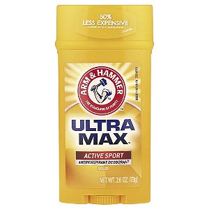 Desodorante Antitranspirante Sólido Masculino UltraMax Active Sport 73 g - Arm & Hammer