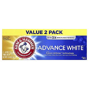 Creme Dental com Flúor Advance White Menta Pura 2 Unidades de 170 g - Arm & Hammer