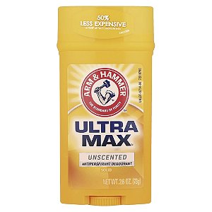 Desodorante Antitranspirante Sólido Masculino UltraMax Sem Fragrância 73 g - Arm & Hammer