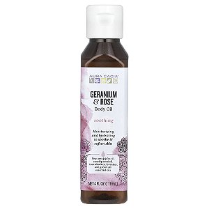 Óleo Corporal de Aromaterapia Gerânio e Rosa 118 ml - Aura Cacia