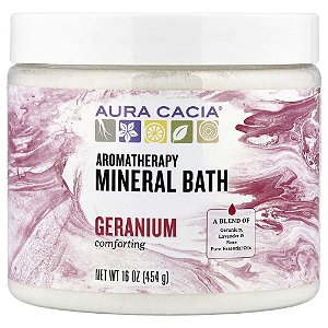 Sais para Banho Mineral de Aromaterapia Gerânio 454 g - Aura Cacia