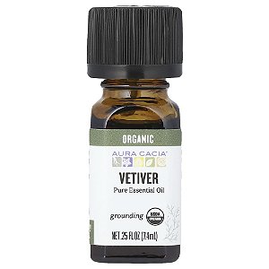 Óleo Essencial Puro Orgânico de Vetiver 7.4 ml - Aura Cacia