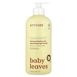 Shampoo 2 em 1 e Sabonete Líquido Infantil Baby Leaves Néctar de Pera 473 ml - ATTITUDE