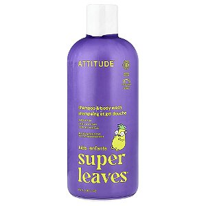 Shampoo e Sabonete Líquido 2 em 1 Super Leaves Baunilha e Pera 473 ml - ATTITUDE