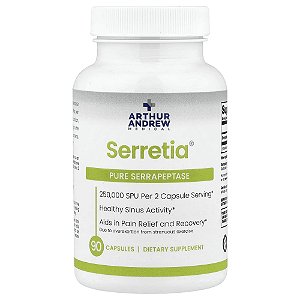 Serretia Serrapeptase Pura 125000 SPUs 90 Cápsulas - Arthur Andrew Medical