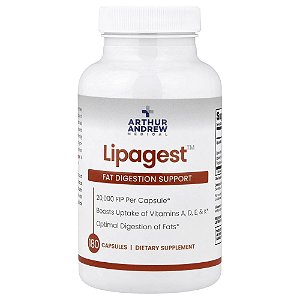 Lipagest Suporte Enzimático para Digestão de Gorduras 180 Cápsulas - Arthur Andrew Medical