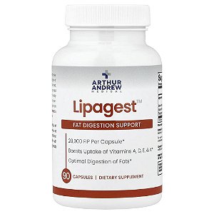 Lipagest Suporte Enzimático para Digestão de Gorduras 90 Cápsulas - Arthur Andrew Medical