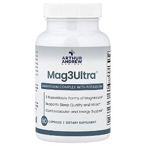 Mag3Ultra Complexo de Magnésio e Potássio 90 Cápsulas - Arthur Andrew Medical