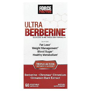 Ultra Berberine Suporte ao Metabolismo 60 Cápsulas Vegetais - Force Factor