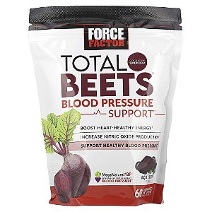 Total Beets Suporte a Pressão Sanguínea Açaí 60 Cápsulas Mastigáveis - Force Factor