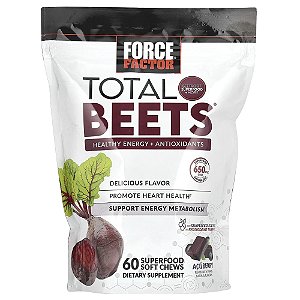 Total Beets Energia e Antioxidantes Açaí 60 Cápsulas Mastigáveis - Force Factor