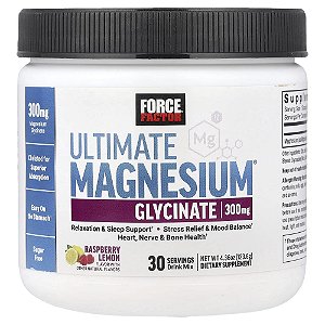 Ultimate Magnésio Glicinato em Pó Framboesa e Limão 123.6 g - Force Factor