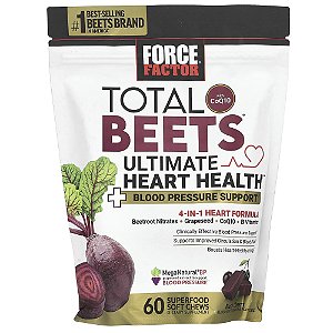 Total Beets com CoQ10 Saúde do Coração Cereja Negra 60 Cápsulas Mastigáveis - Force Factor