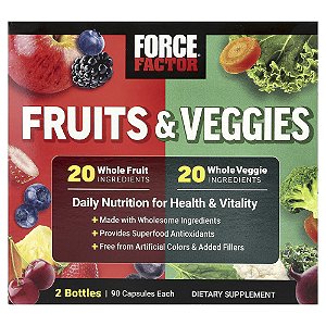 Frutas e Vegetais Superfoods Kit 2 Frascos 90 Cápsulas Cada - Force Factor