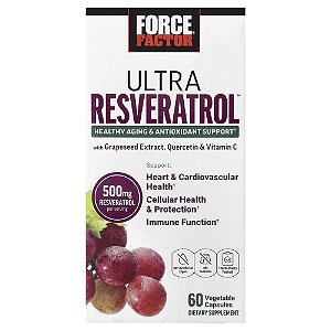 Ultra Resveratrol Concentrado 60 Cápsulas Vegetais - Force Factor
