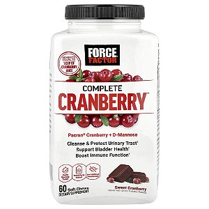 Complete Cranberry Doce 60 Cápsulas Mastigáveis - Force Factor
