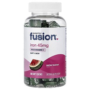 Ferro com Vitamina C Mastigável Sabor Melancia 60 Comprimidos - Bariatric Fusion