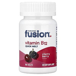Vitamina B12 Sublingual Quick Melt Sabor Cereja 90 Comprimidos - Bariatric Fusion
