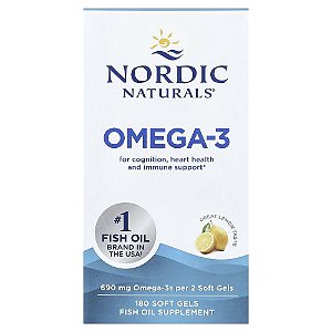 Nordic Naturals - Suplemento de Ômega-3 Sabor Limão 180 Softgels