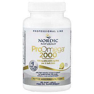 Nordic Naturals - Suplemento de Ômega-3 Profissional ProOmega 2000 Limão 60 Softgels