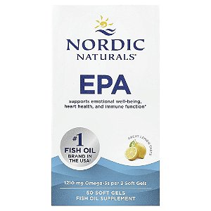 Nordic Naturals - Suplemento de Ômega-3 Concentrado em EPA Limão 1210 mg 60 Softgels
