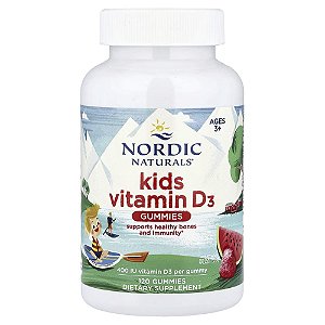 Nordic Naturals - Suplemento de Vitamina D3 Infantil 400 UI Melancia Silvestre 120 Gomas