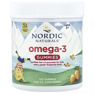 Nordic Naturals - Suplemento de Ômega-3 Infantil em Gomas Sabor Tangerina 120 Gomas
